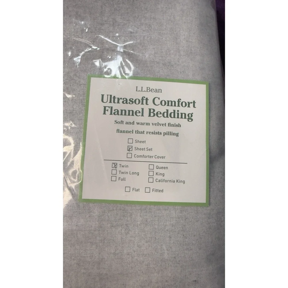 LL Bean Sheet Set Ultra Soft Comfort Flannel TWIN Heather Gray 100% Cotton